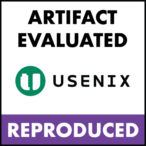 USENIX artifact badge - Reproduced